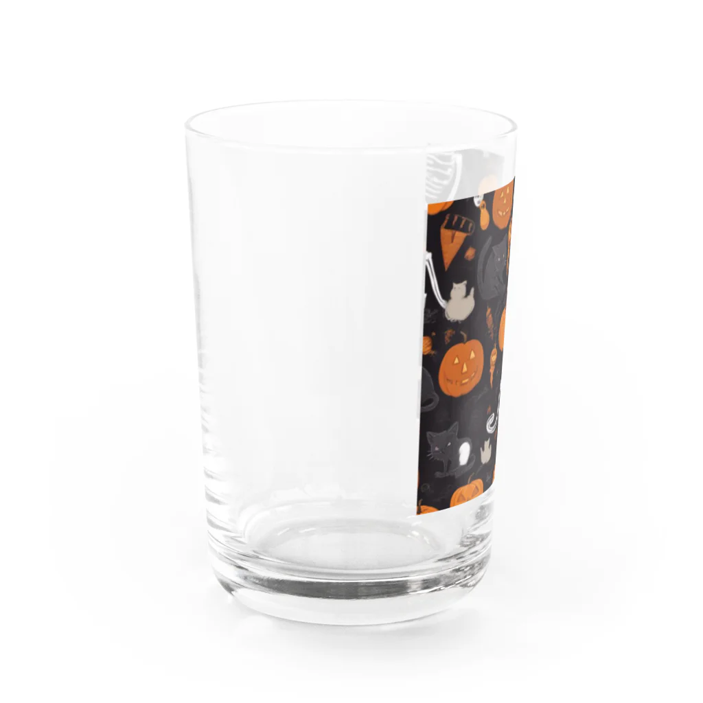 ToToMoの【ハロウィン】スケルトンキャット Water Glass :left