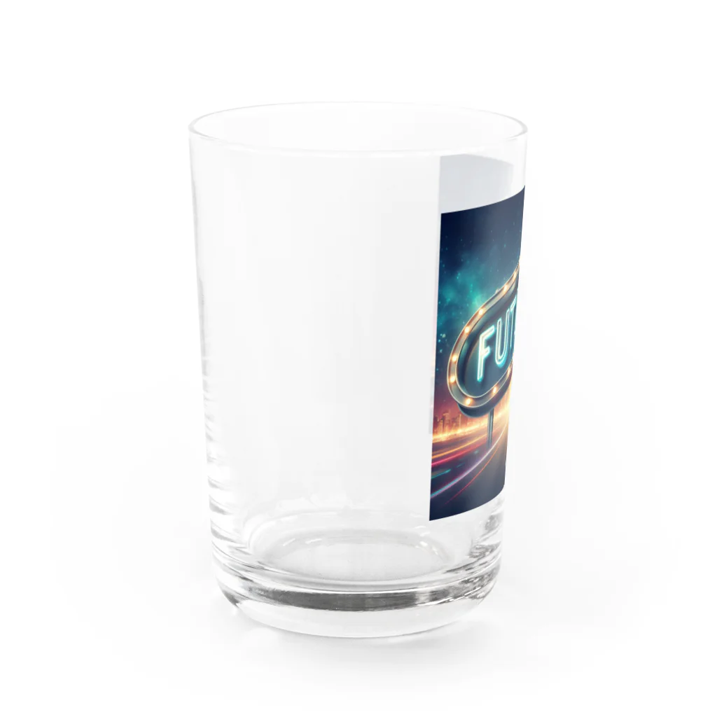 ワンダーワールド・ワンストップのFUTURE　文字入り未来を感じさせるイラスト Water Glass :left