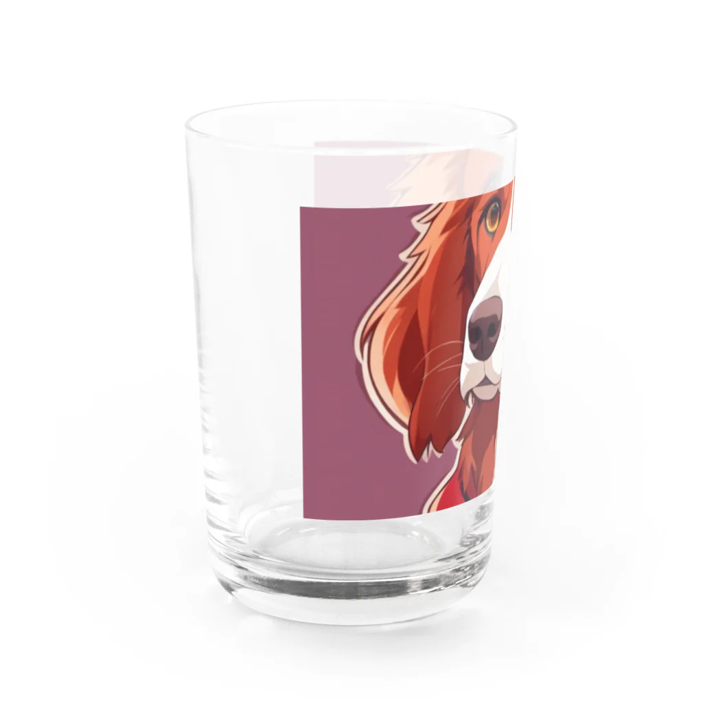 ワンワンハウスの華麗なる赤毛のアイリッシュセッター Water Glass :left