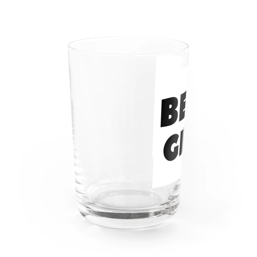 BEERのビールガール_黒字(白背景) Water Glass :left