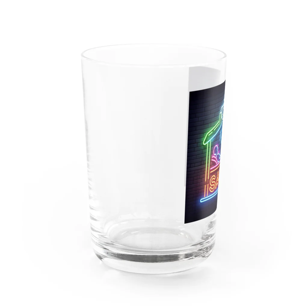 N SAUNA LOGOのネオン風サウナロゴ2 Water Glass :left