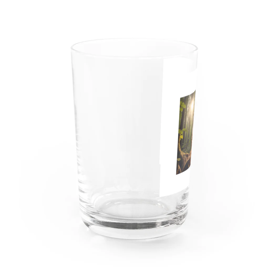 木漏れ日亭の木漏れ日の森のリス Water Glass :left