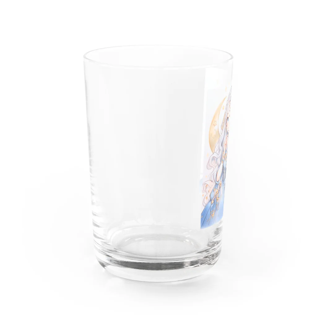 xxIPPOxxの月の光のように輝く銀髪の妖精の王女 Water Glass :left