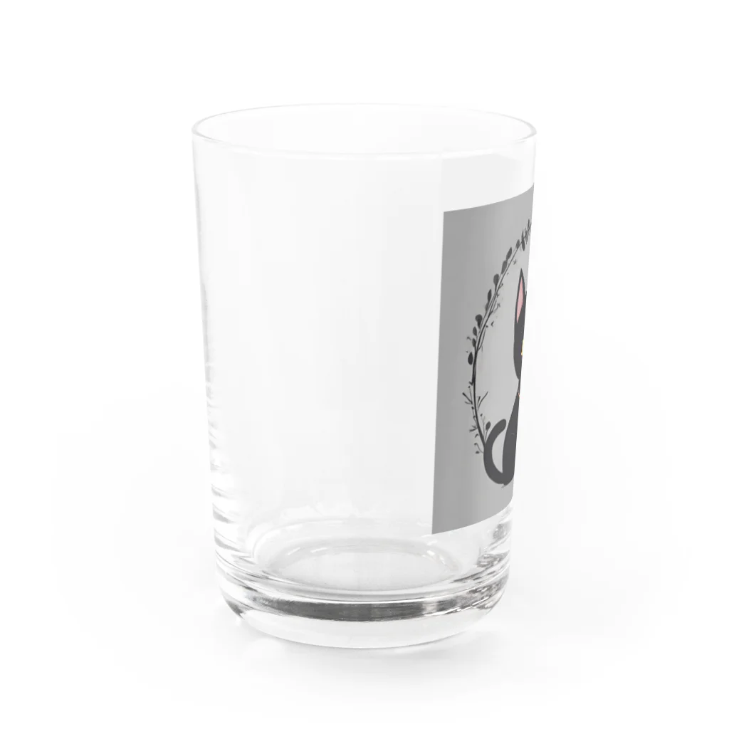 ka293のかわいい黒猫 Water Glass :left