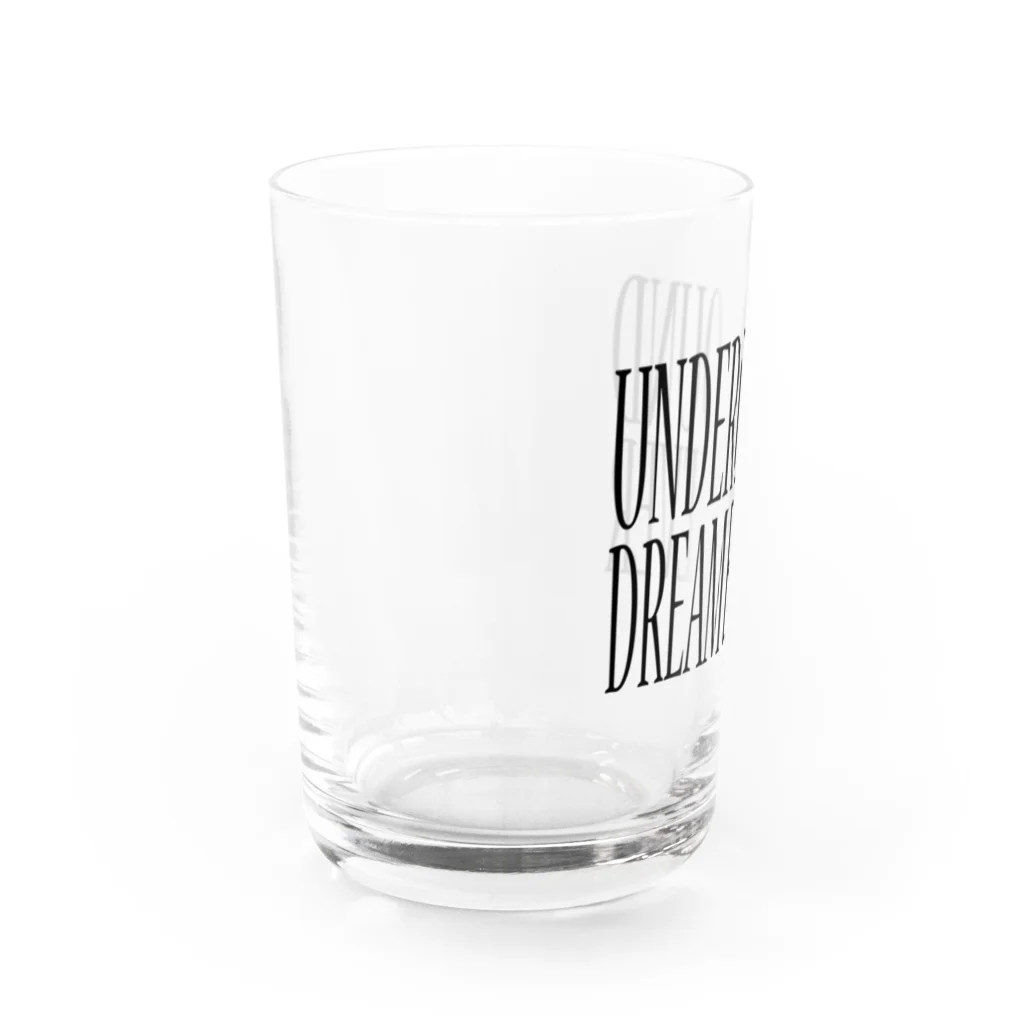 BLACK SHEEP ORIGIN SUZURI SHOPのUNDERGROUD DREAM BELIEVER Water Glass :left