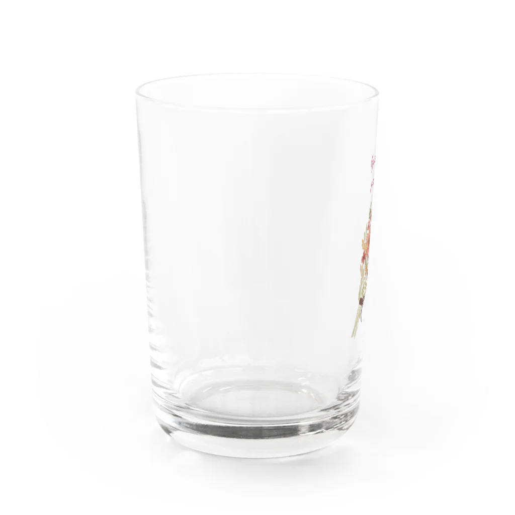 sakuranonakanoharunokazeの花束柄loveandpeace Water Glass :left