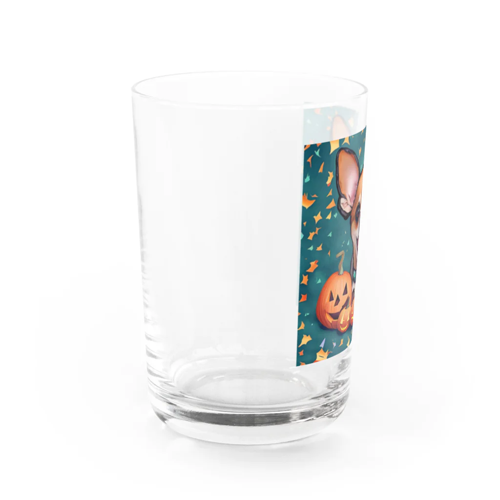 チワワ愛好家ショップの仮装の魔法✨ハロウィンの主役はチワワ Water Glass :left