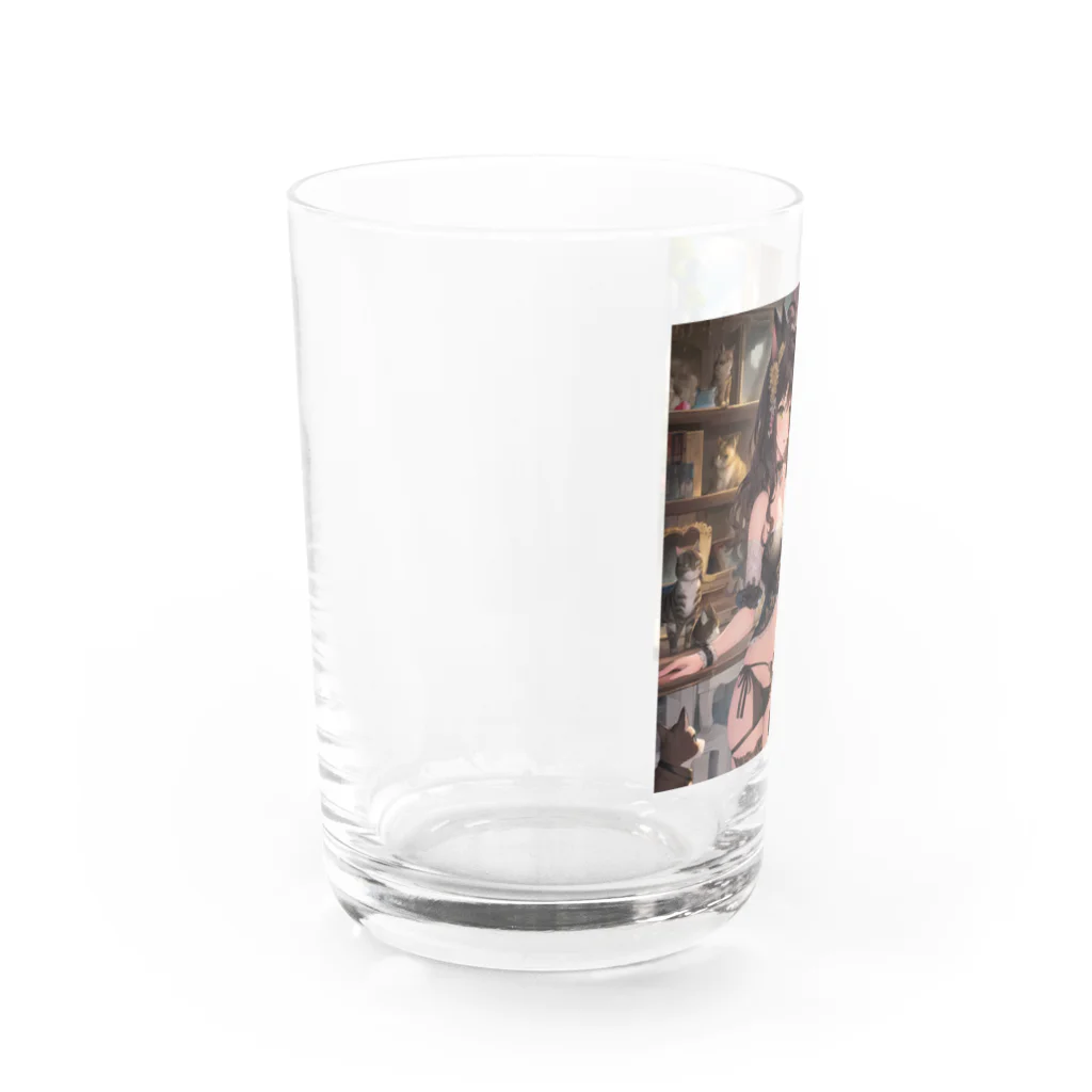 AI Creatorの美少女と猫ちゃん達 Water Glass :left