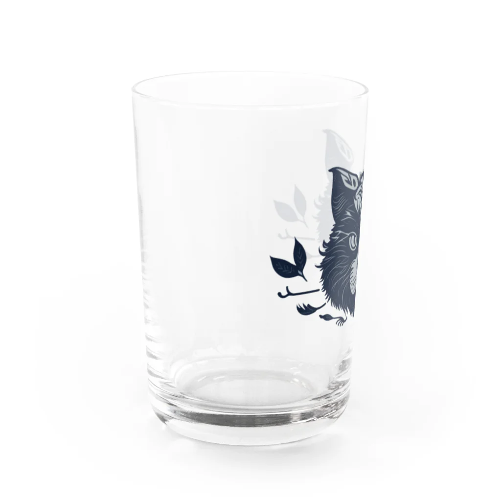 aokitaのマヌルネコ［ダークブルー］ Water Glass :left