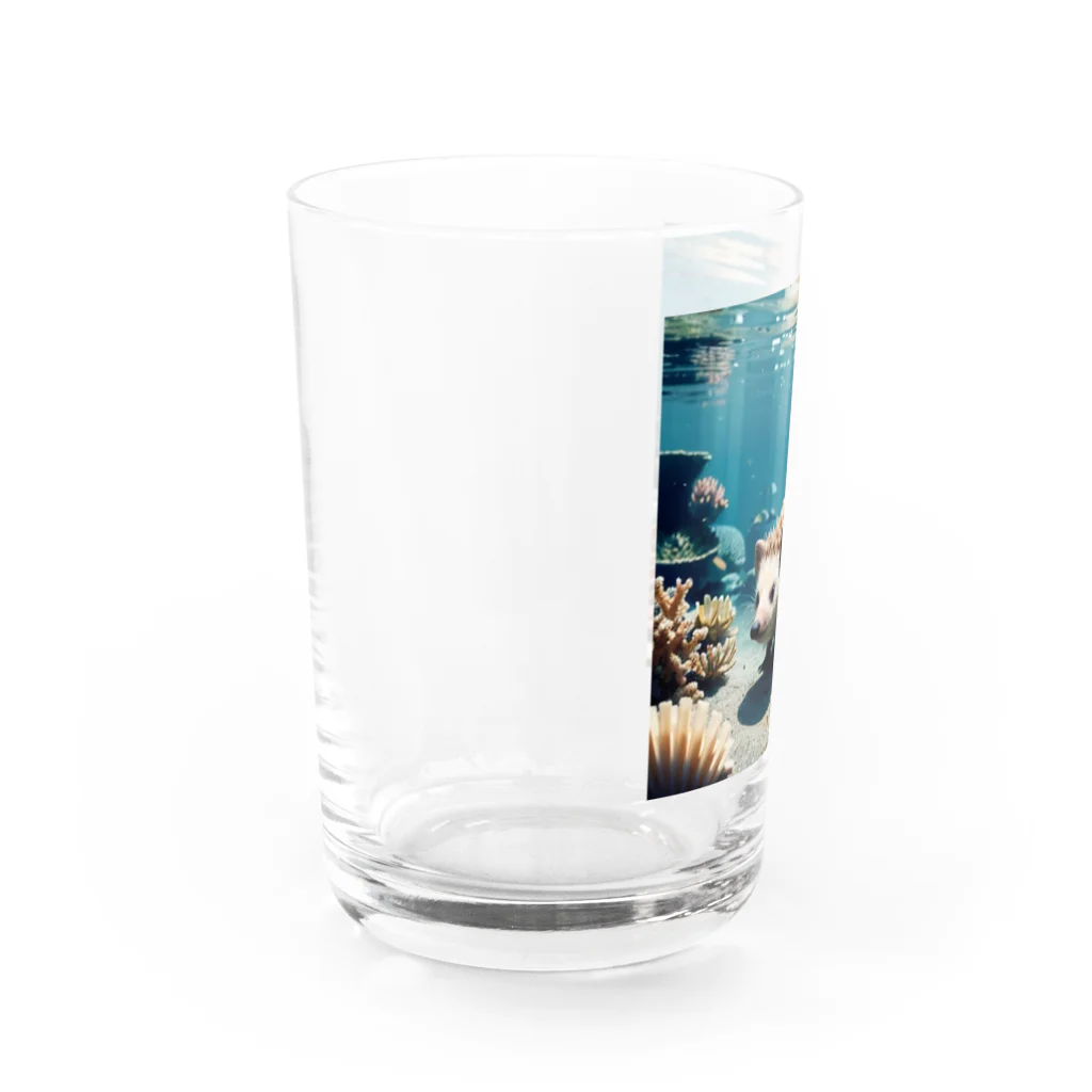 人魚の夢のサンゴハリネズミ Water Glass :left