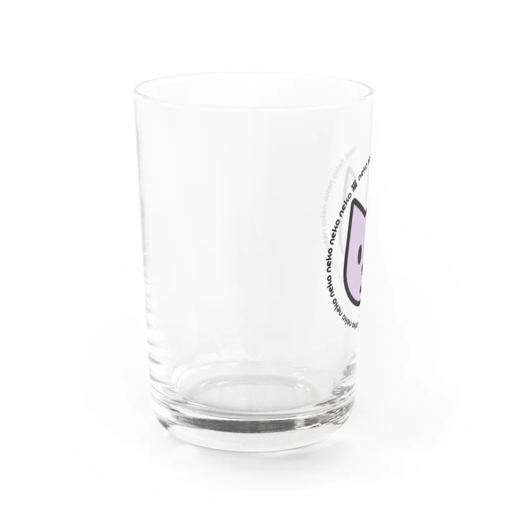 キャットニャーのムラサキPOPな猫 Water Glass :left