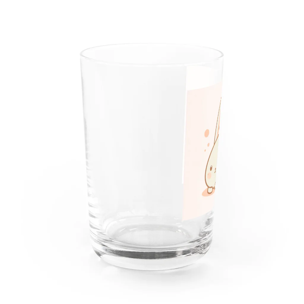SAKIのウサギのシンプルで可愛いカラーイラスト グラス左面