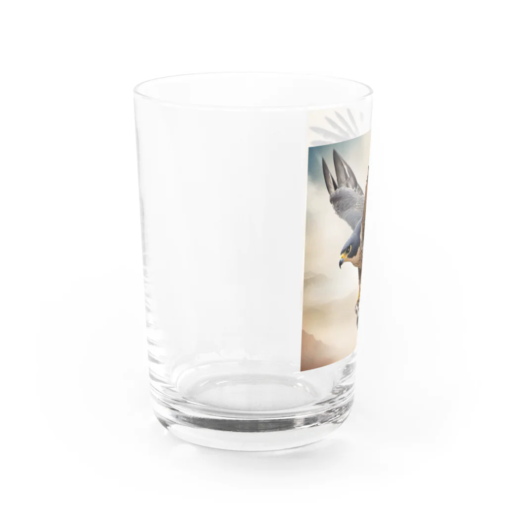 千裕アトリエ（いつもありがとう）のカラカラ (Peregrine Falcon) グラス左面