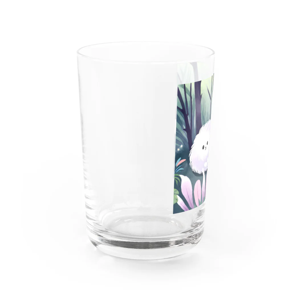 フワフワリンの白いフワフワちゃん Water Glass :left