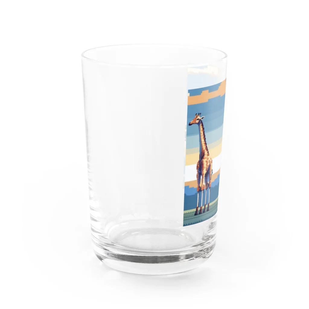 hamusutaroのキリンピクセルアート Water Glass :left