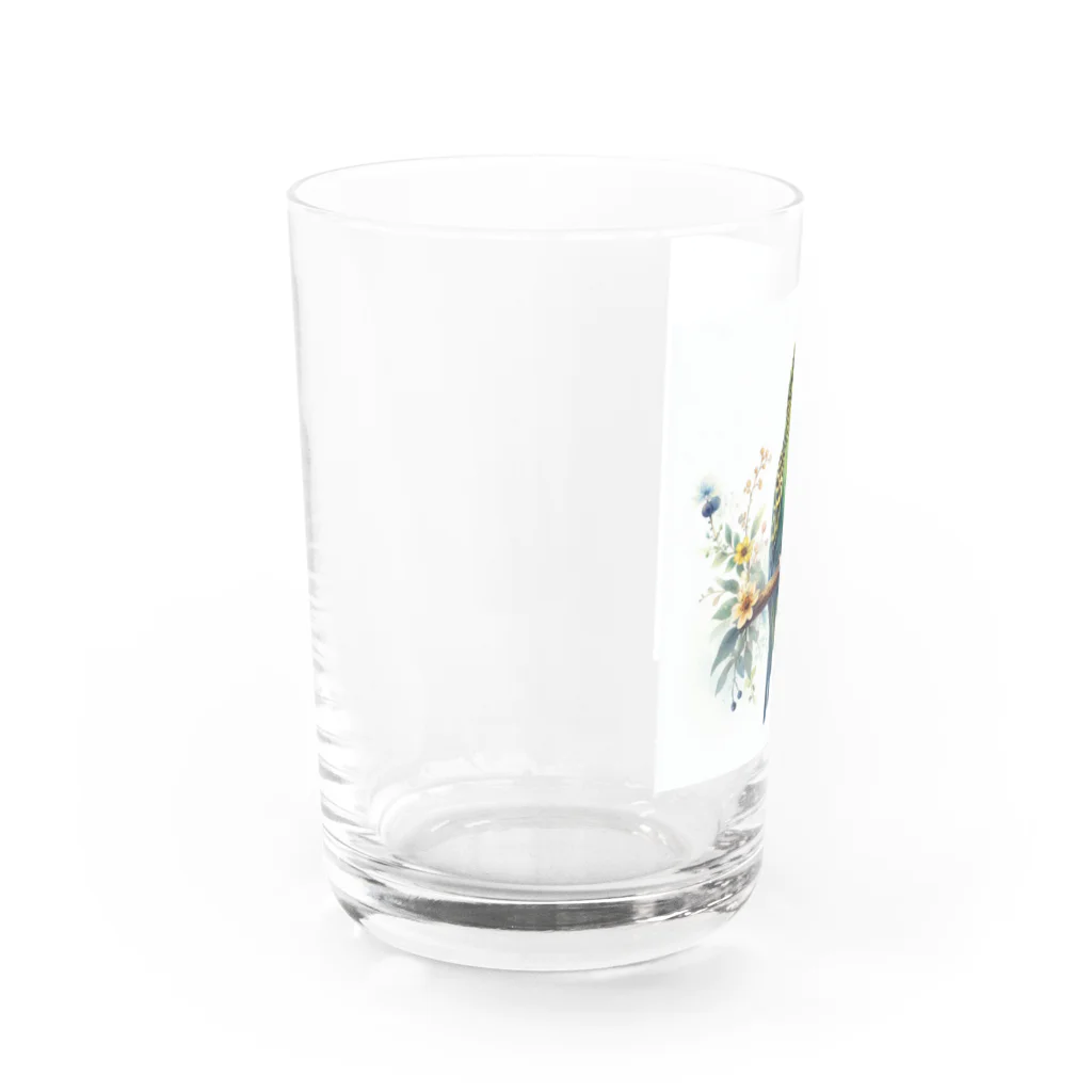 ほんわかショップのセキセイインコ（黄色） Water Glass :left