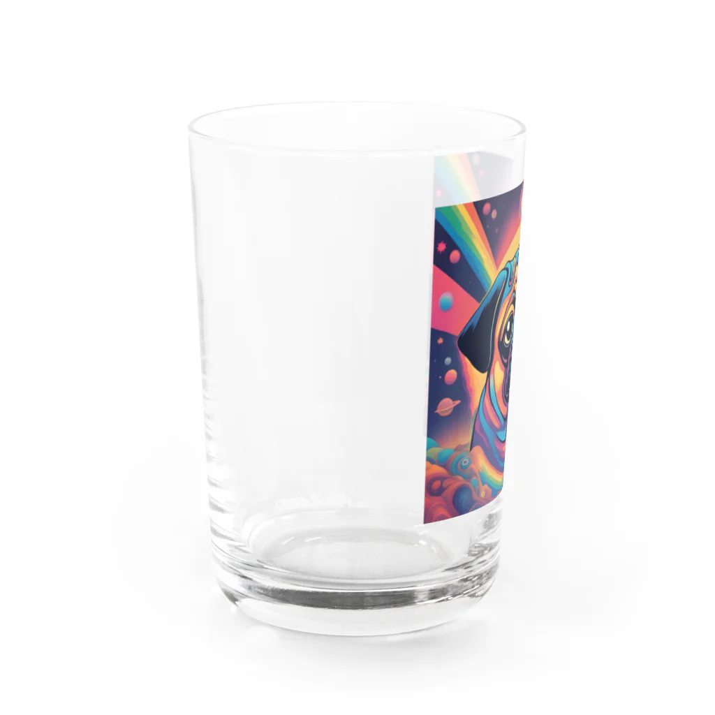 Anniversary TRIBEのあにとら【パグ】 Water Glass :left