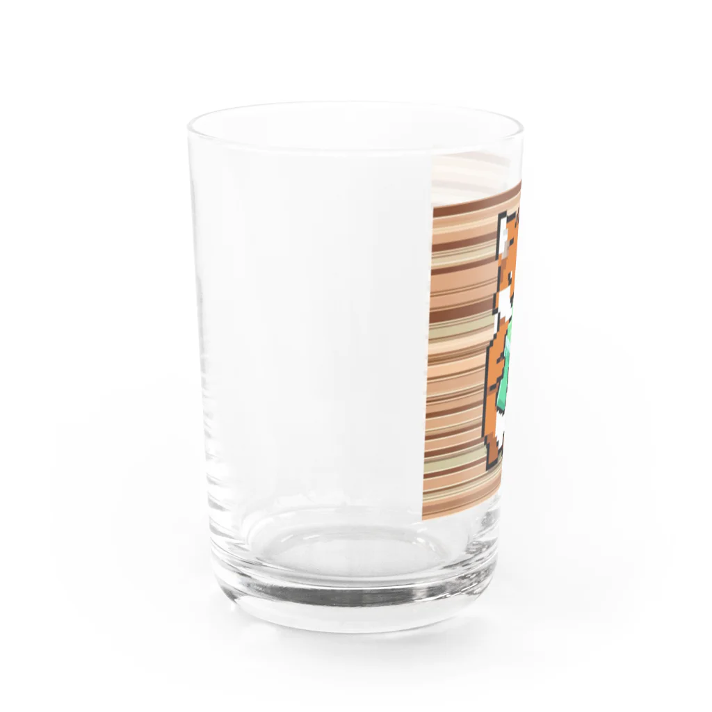 チョコミント大好き部のミントアイス狐 Water Glass :left