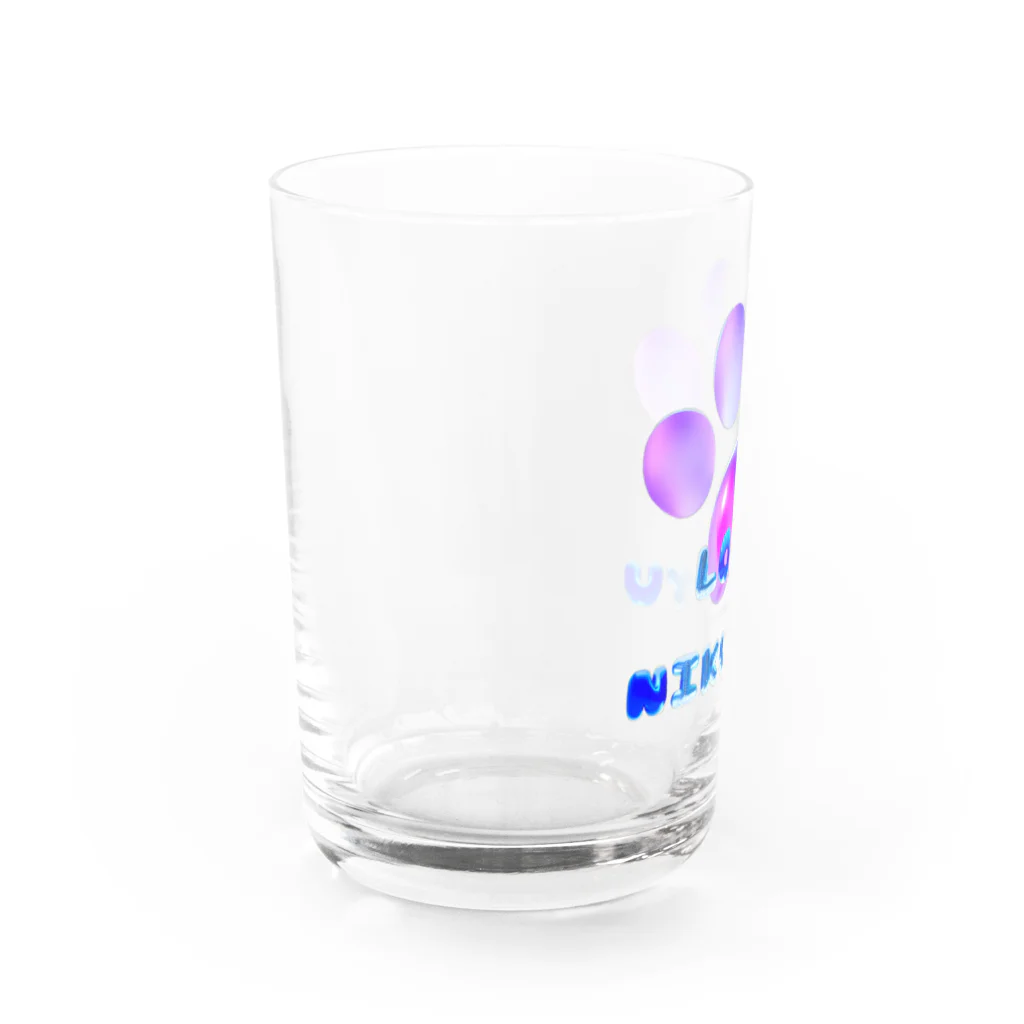 NIKUKYU LOVERのLOVE NIKUKYU -肉球好きさん専用 ブルーピンクバルーン - Water Glass :left