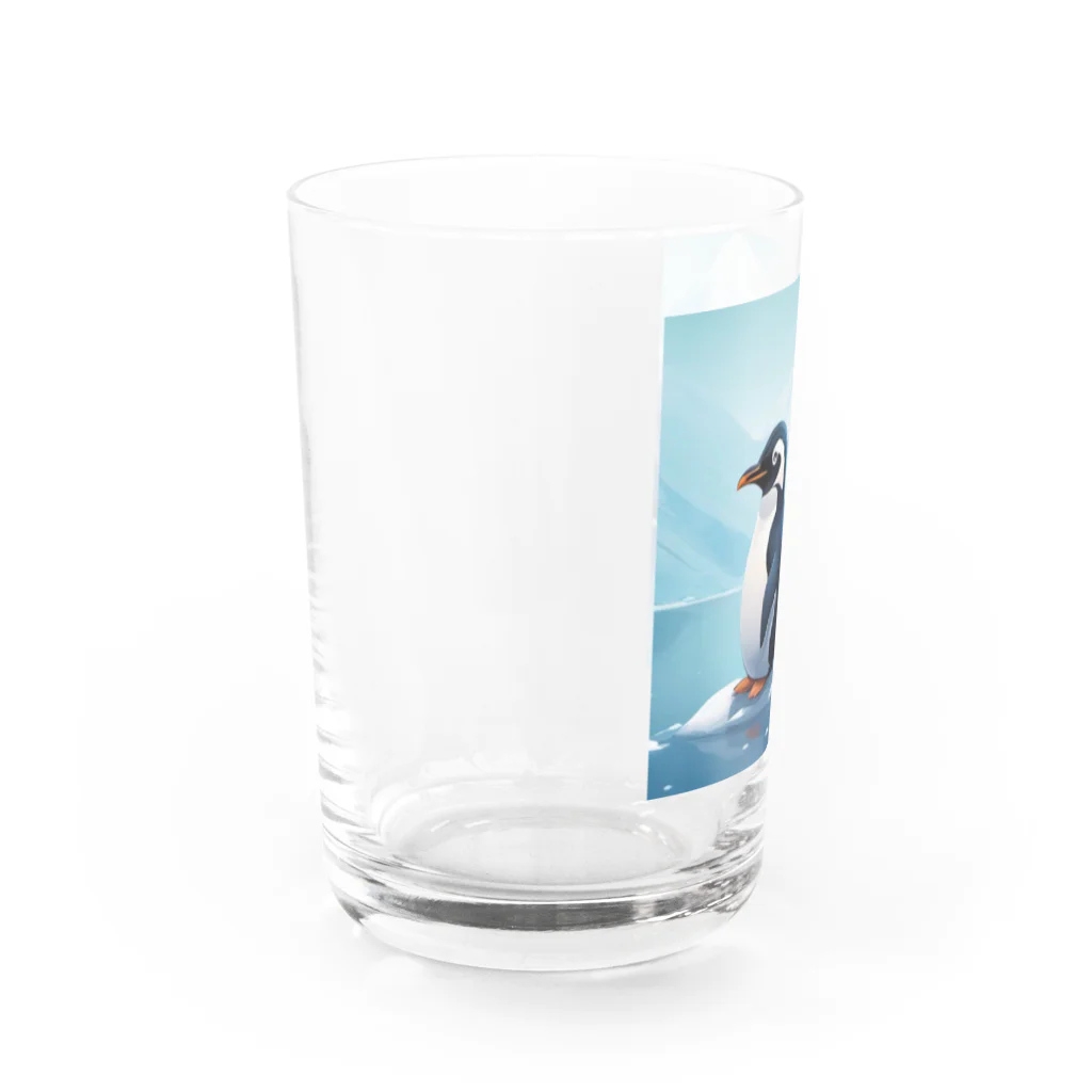 AIワクワクのイラストのペンギン Water Glass :left