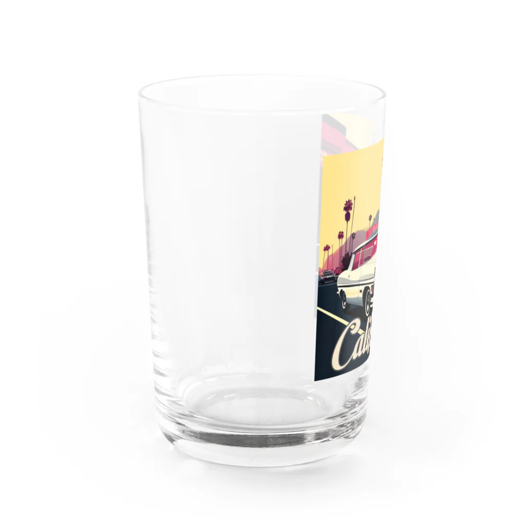 めそぽのカリフォルニアの白い車 Water Glass :left