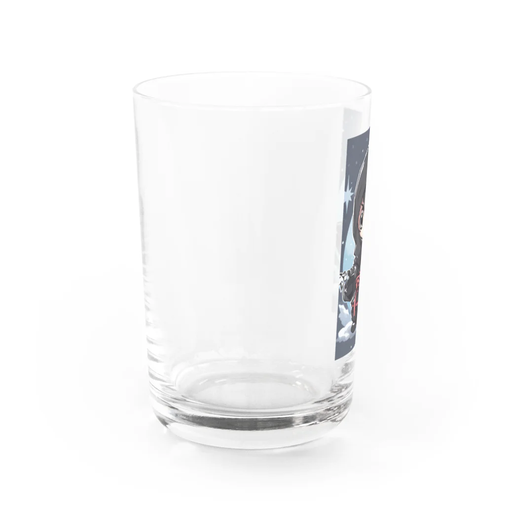 ニンニン忍者パンのとっても小さな忍者さんのキュートなイラスト入り Water Glass :left