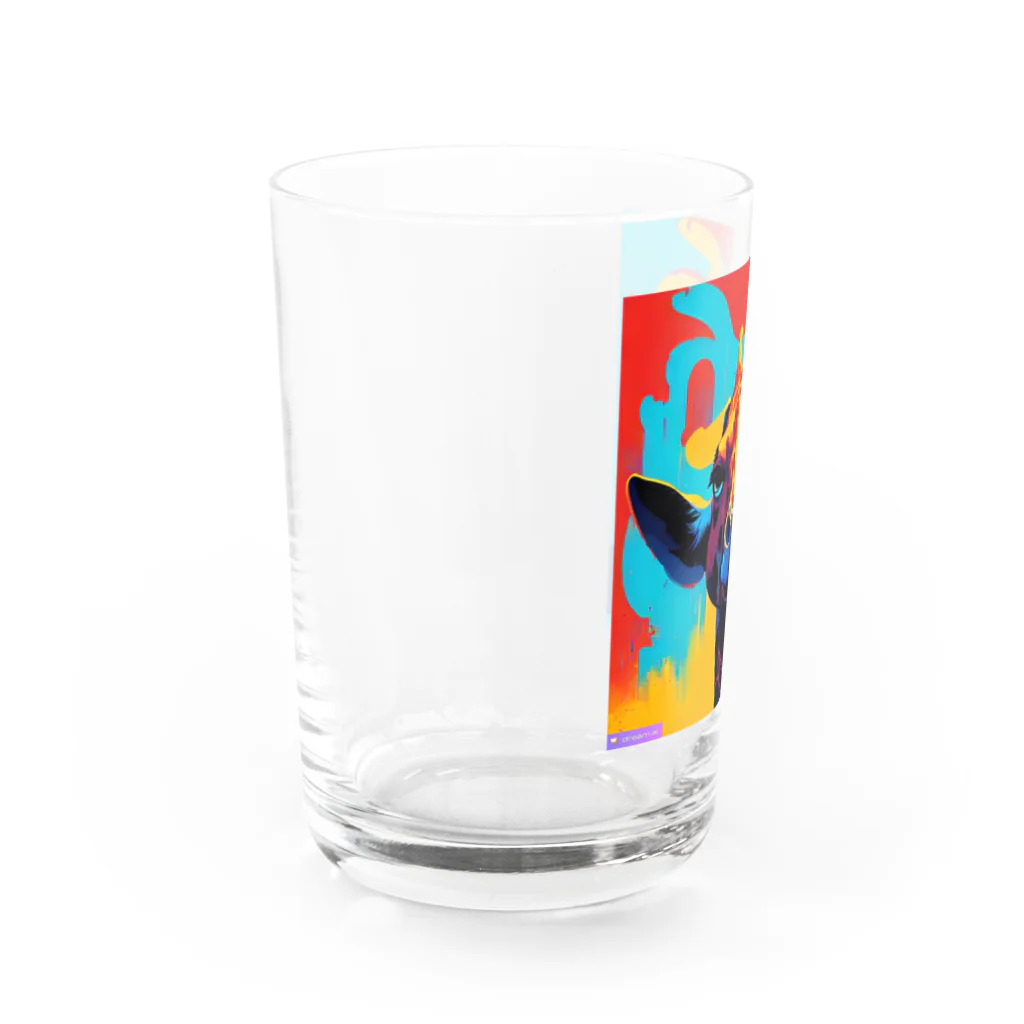 tomo0404の怒れるキリン Water Glass :left