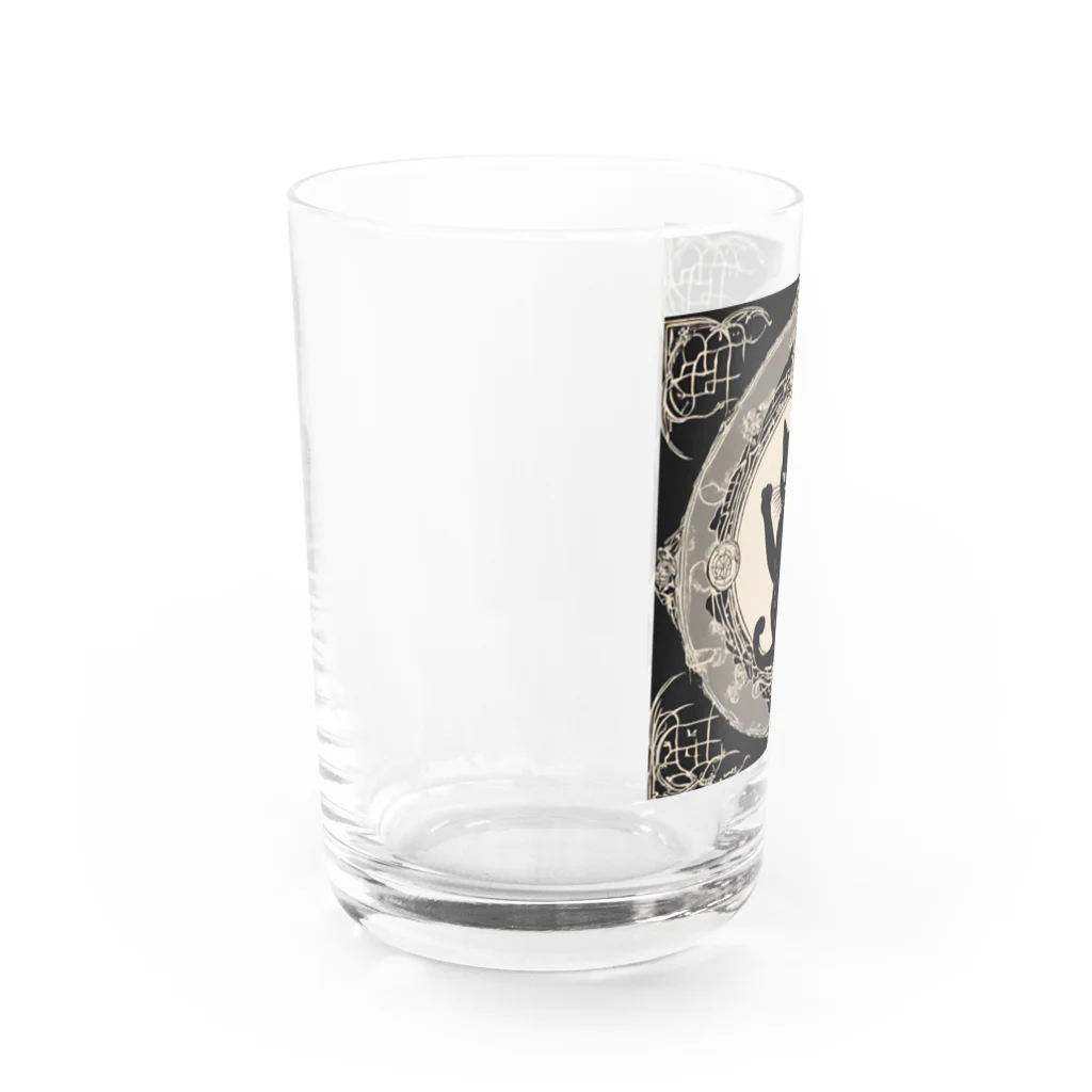 黒猫堂の黒猫　招き猫2 Water Glass :left