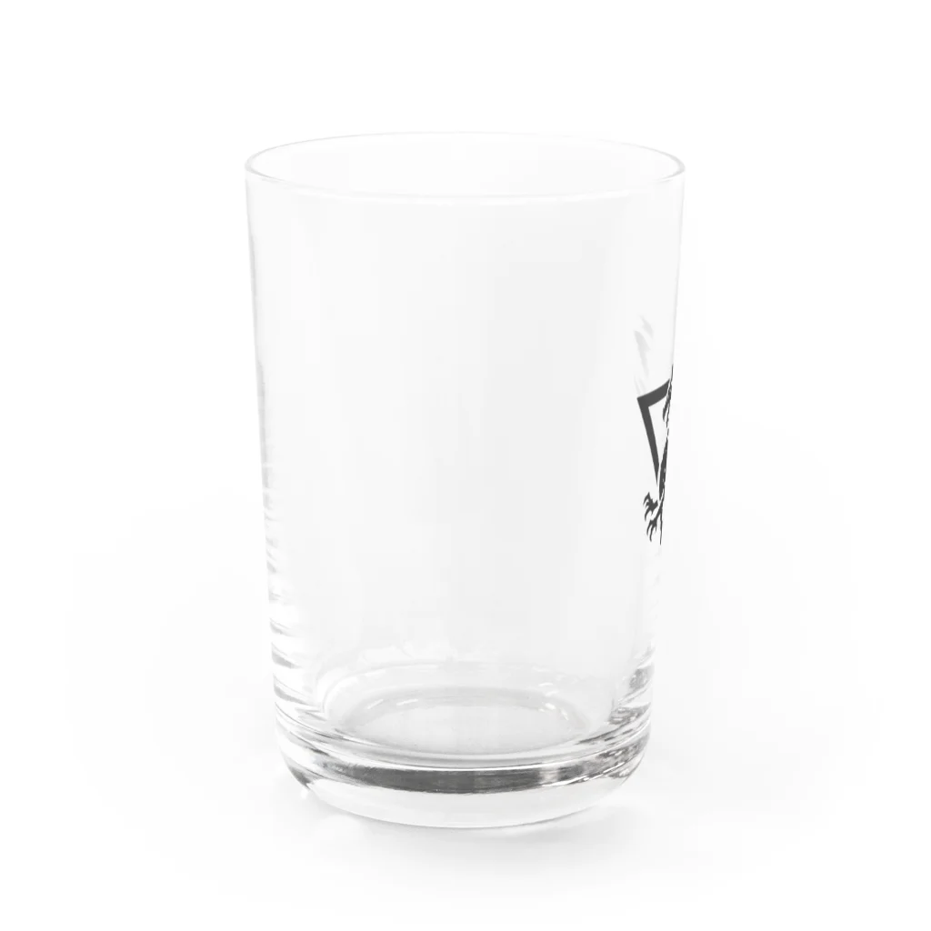 8ball.AI.artの襲うドラゴン　ロゴ Water Glass :left