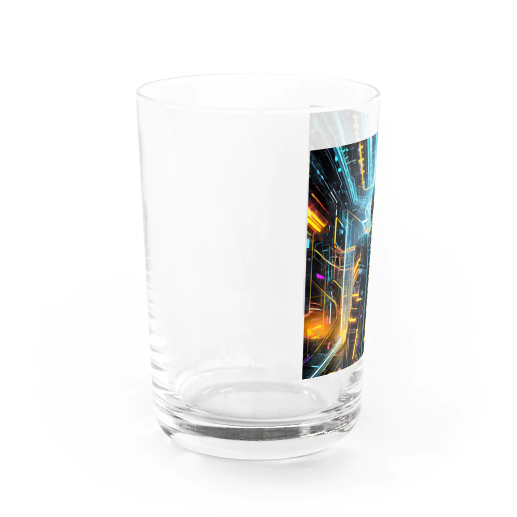 のんびりアート工房のサイバーパンク Water Glass :left