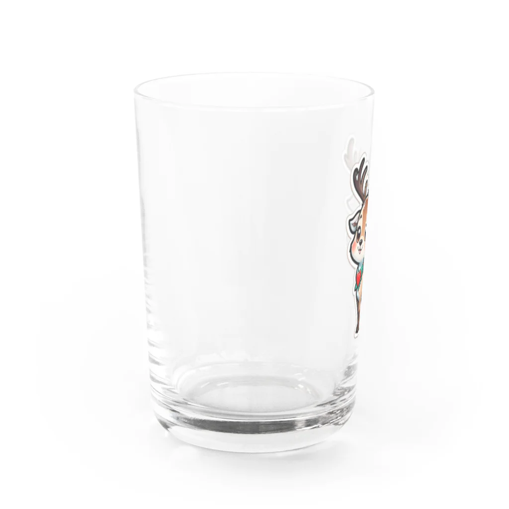 やんちゃ姫🌺のクリスマス、トナカイ Water Glass :left