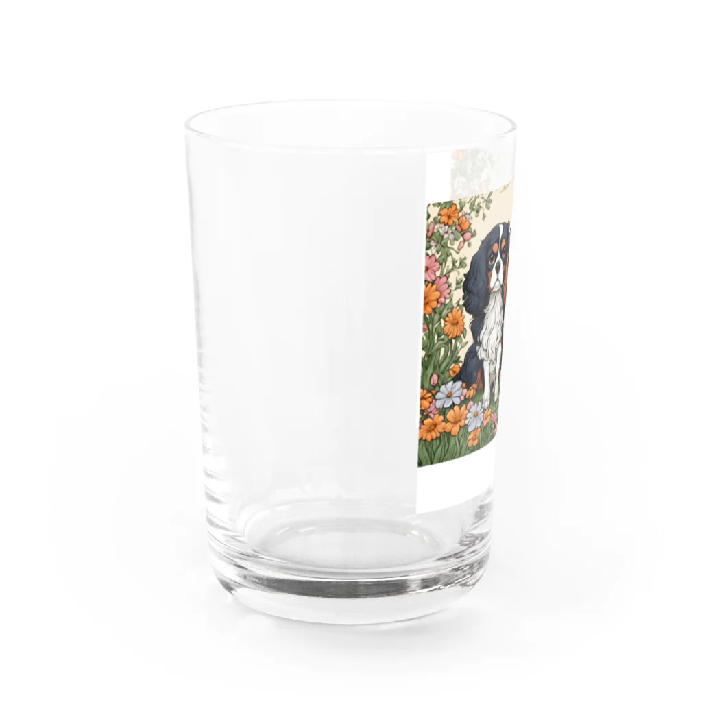 melu609の仲良しキャバリアちゃん Water Glass :left