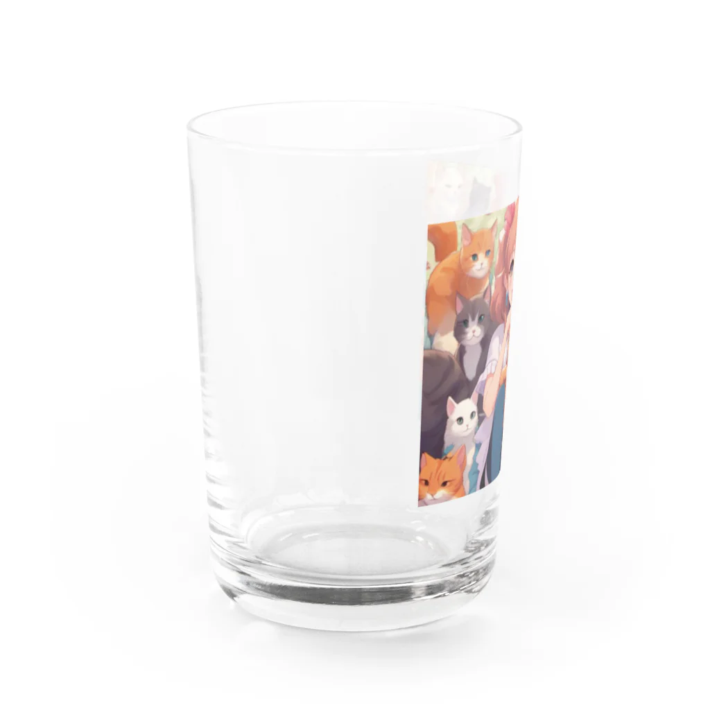 ねこの日常の猫×美少女 Water Glass :left