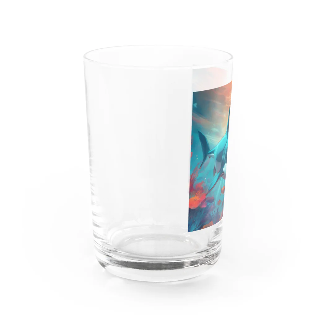 LINEスタンプっぽいグッズショップのサメさん Water Glass :left