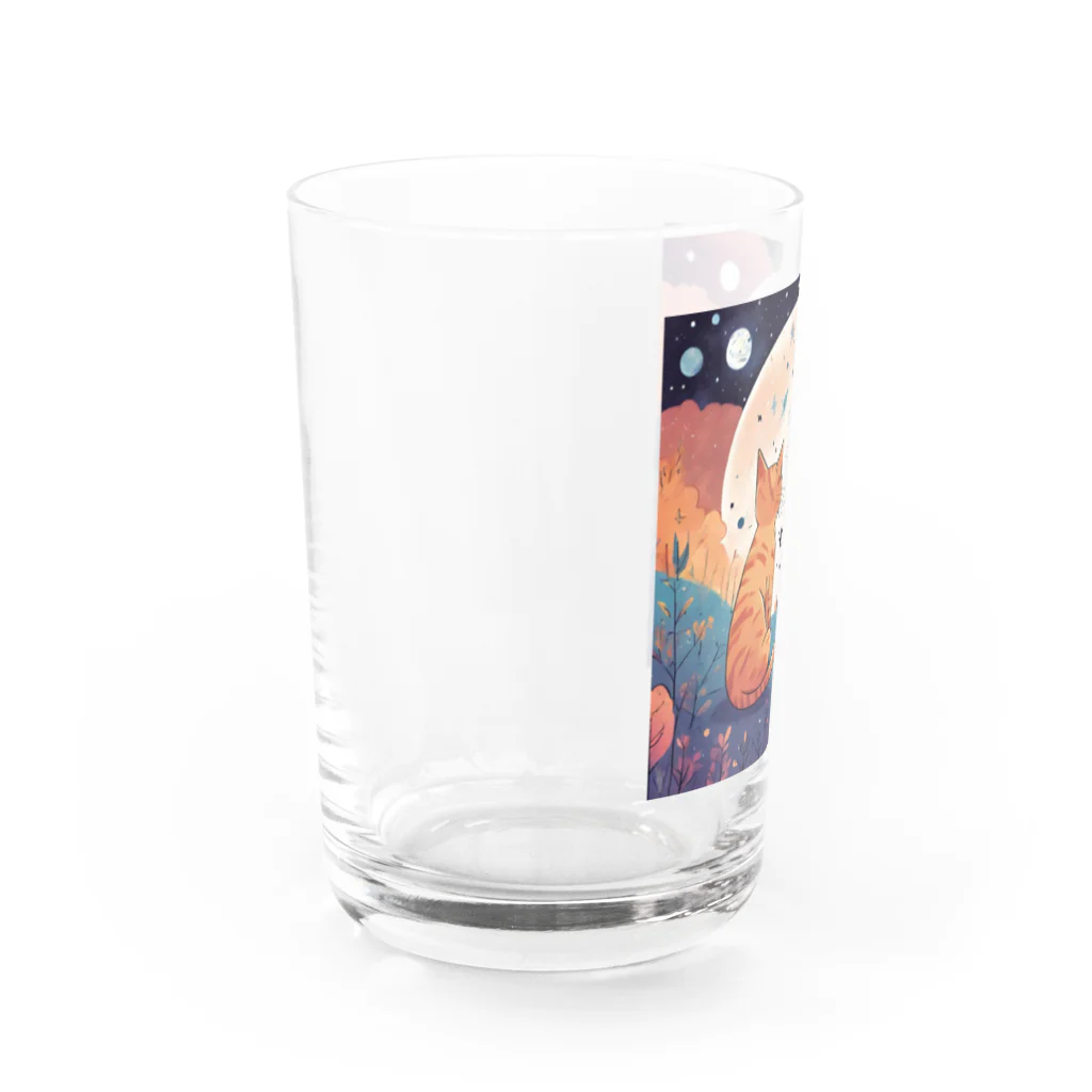 にゃんこワールドのにゃんこのお月見 Water Glass :left