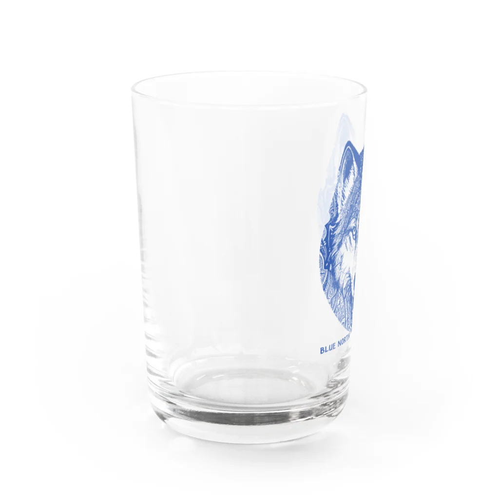 aokitaのリアルウルフデザイン［ブルー］ Water Glass :left