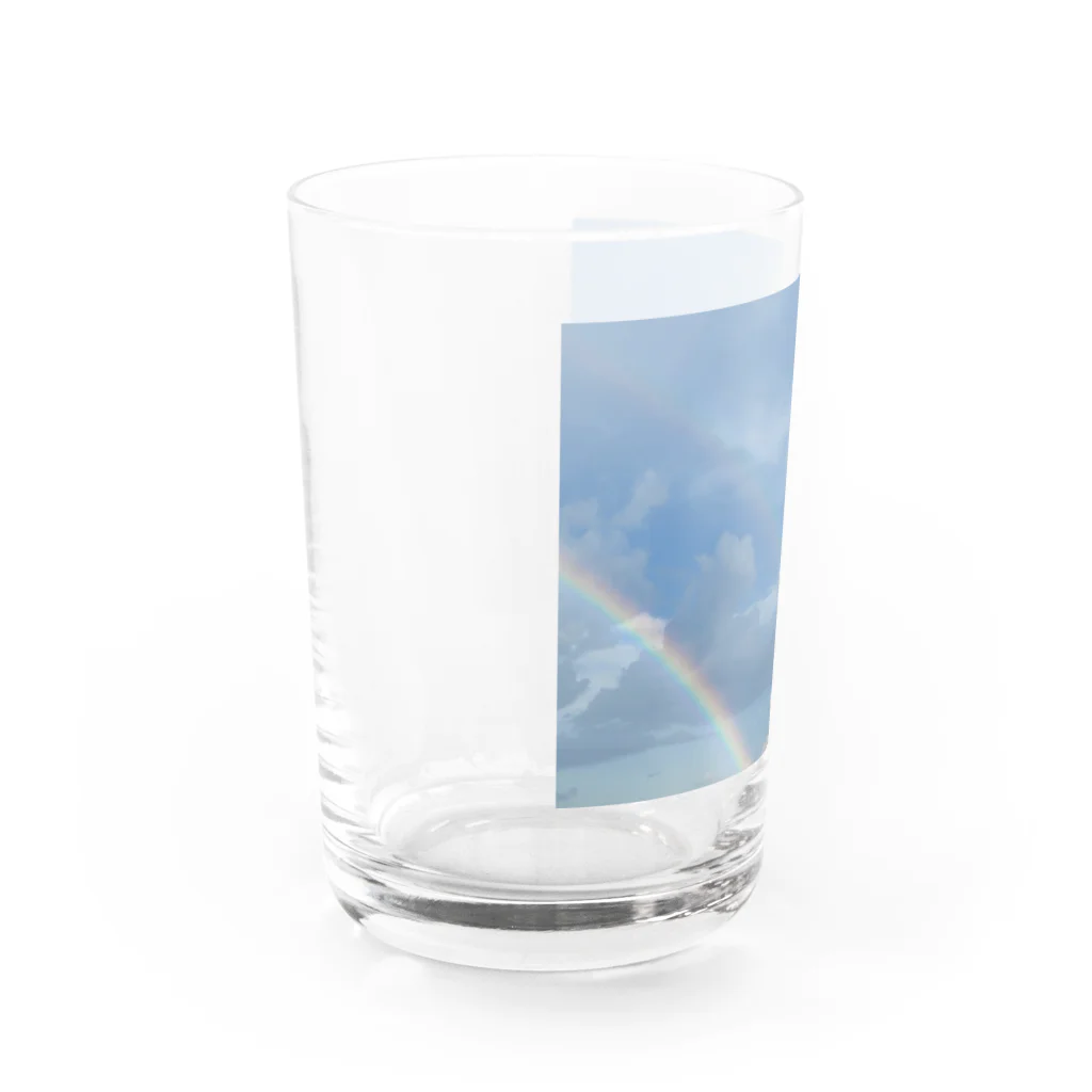 zenkokudocomademoの幸運ダブルレインボー Water Glass :left