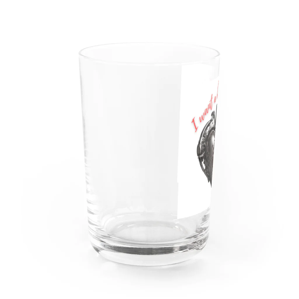 Love and peace to allの鉄の心臓が欲しい Water Glass :left