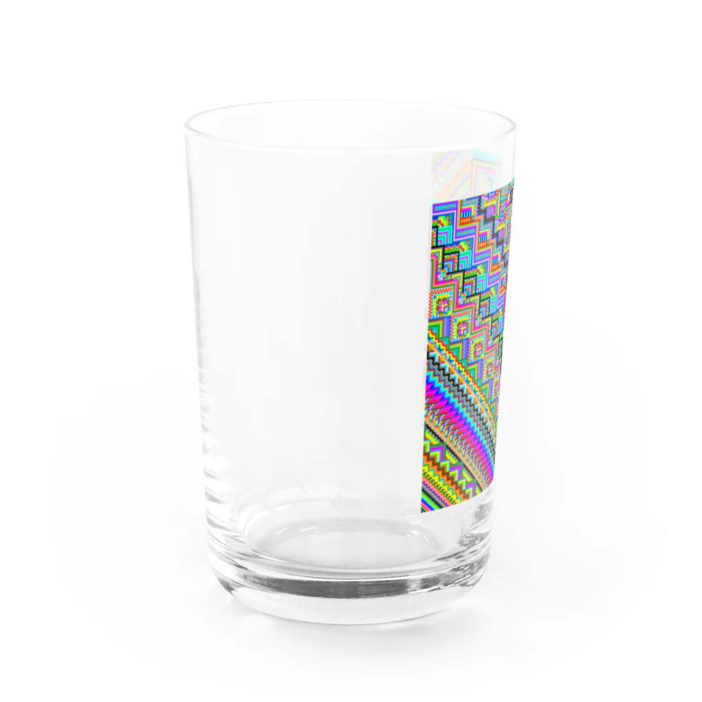 月澄狸の鱗状ピクセルアート Water Glass :left