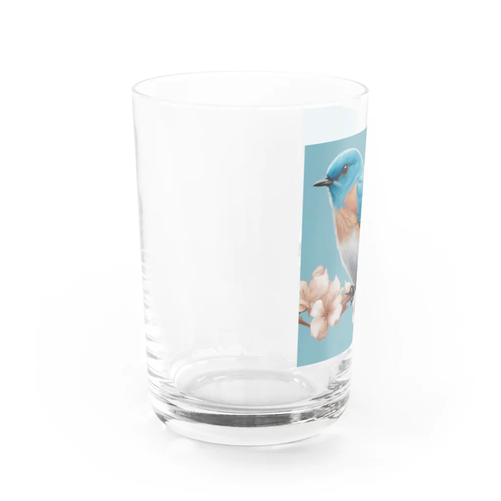 ❤︎cute❤︎のbeautiful blue bird Water Glass :left