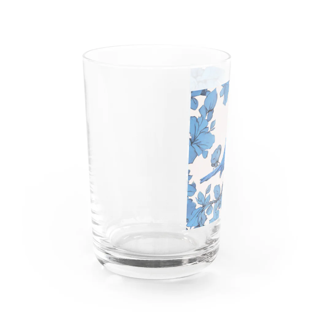 ❤︎cute❤︎のblue bird Water Glass :left