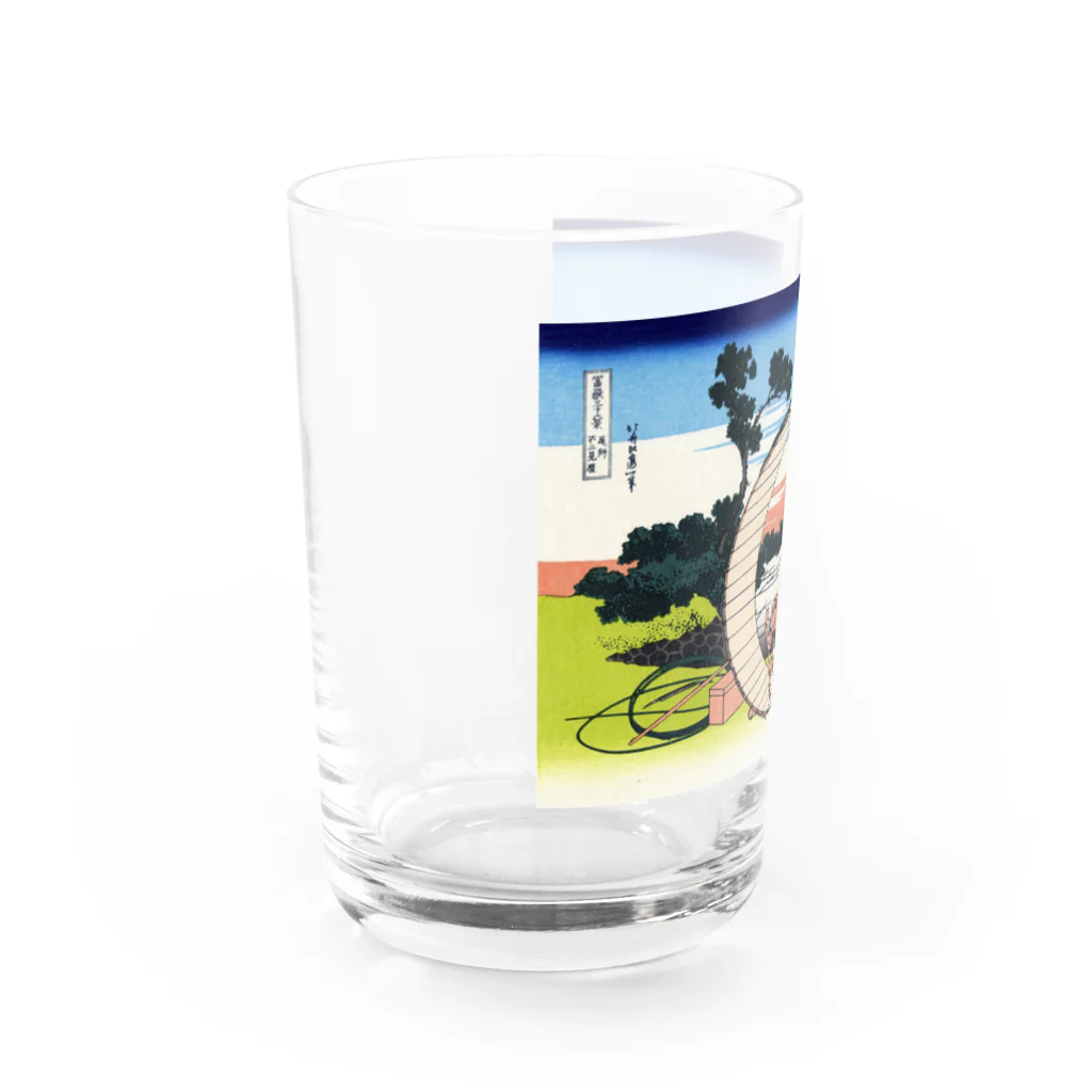 浮世絵屋の北斎「富嶽三十六景⑤　尾州不二見原」葛飾北斎の浮世絵 Water Glass :left