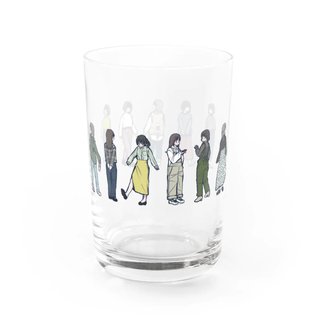 天竺Pのファッションイラストグラス Water Glass :left