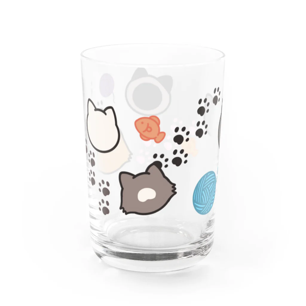 かぎしっぽの猫柄 Water Glass :left