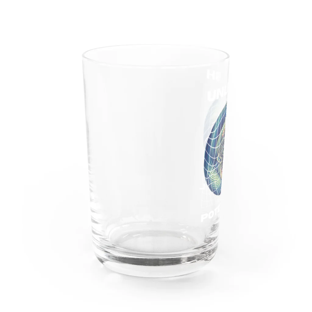 NeoNestの"Unleash Potential" Graphic Tee & Merch Water Glass :left