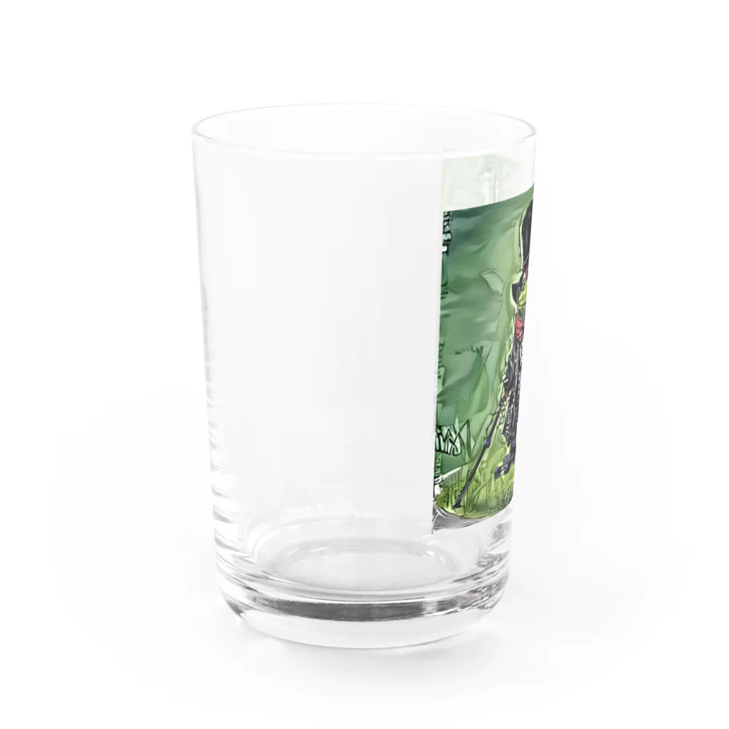 絵を描く人【のなまに】のシルクハットのカエル Water Glass :left