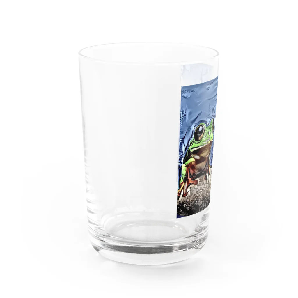 絵を描く人【のなまに】の月夜のカエル Water Glass :left