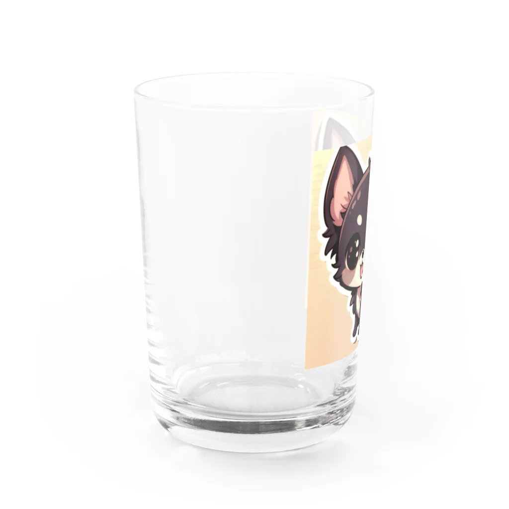 可愛いチワワグッズショップのブラックタンチワワ Water Glass :left