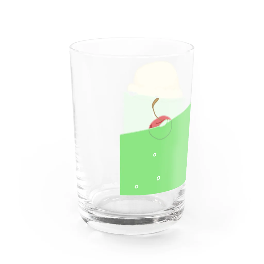 とんばぼ商店のメロンソーダのうみ Water Glass :left