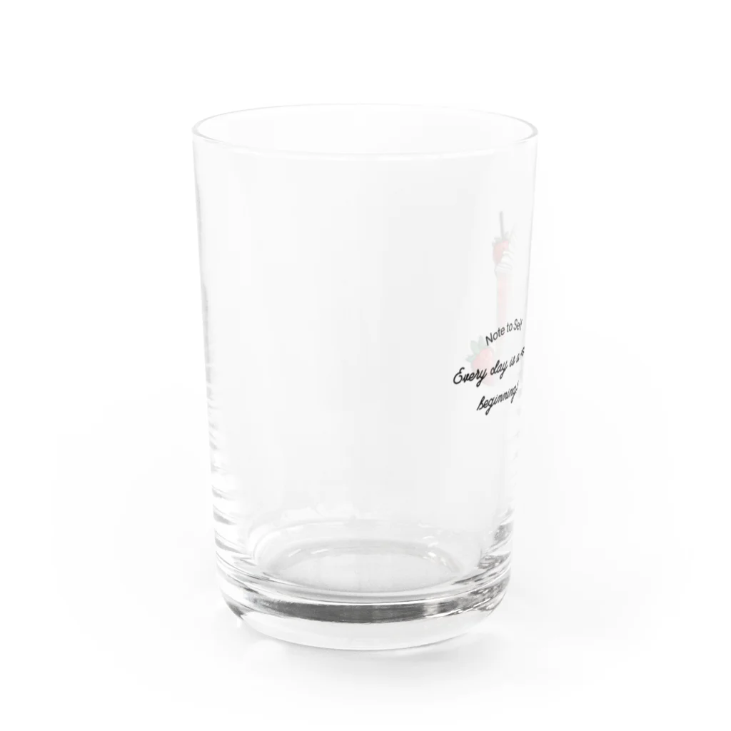 Love and peace to allのストロベリーフラペチーノとメッセージ Water Glass :left